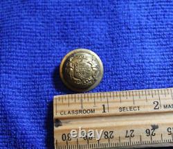 Civil War Wisconsin State Button Scovill Waterbury Shank Back Metal Dome Style