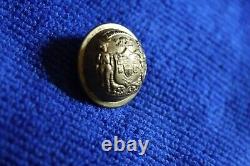 Civil War Wisconsin State Button Scovill Waterbury Shank Back Metal Dome Style