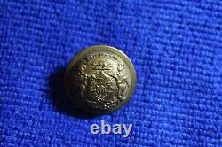 Civil War Wisconsin State Button Scovill Waterbury Shank Back Metal Dome Style