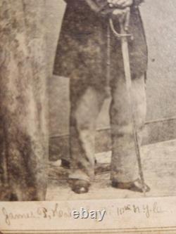 Civil War cavalryman James Hall 10th NY Cav. From Buffalo, Brady NYC signed/ink
