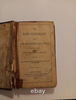 Civil War era 1861 New Testament. American Bible Society