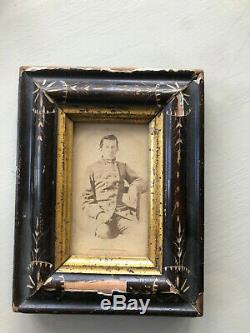 Civil War photo of Confederate officer in original frame