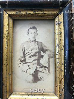 Civil War photo of Confederate officer in original frame