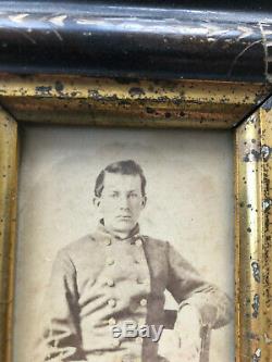 Civil War photo of Confederate officer in original frame