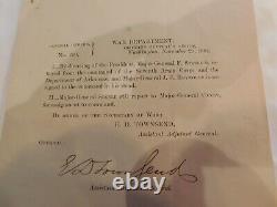 Civil-war Gen Townsend General Order Dept Arkansas Relieving Gen Steele #19