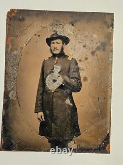 Civil war officer soldier tin type