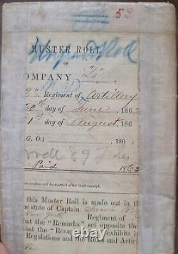 Civil war original Muster Roll 1862 2nd NY Artillery with battle details