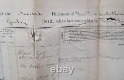 Civil war original Muster Roll 1862 2nd NY Artillery with battle details