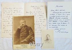 Colonel Charles Chinese Gordon CDV, Cabinet Photo&Signed Letter Vtg Old Antique