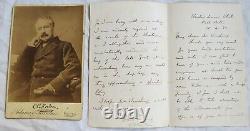 Colonel Charles Chinese Gordon CDV, Cabinet Photo&Signed Letter Vtg Old Antique