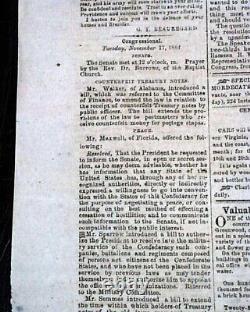 Columbia SC South Carolina Very Rare Confederate South 1862 Civil War Newspaper