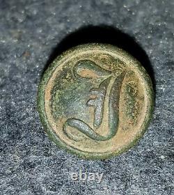 Confederate Civil War Script I Infantry Kepi Button (CS 177) Wilderness, VA