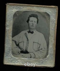 Confederate Civil War Soldier Great Battle Shirt Arkansas 1860s Ambrotype Photo