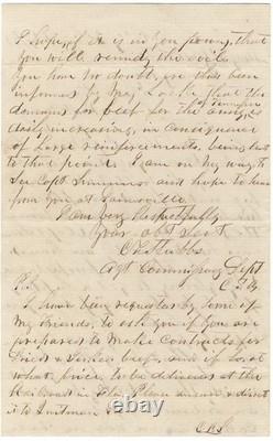 Confederate Commissary Agent Complains No Beef Or Money For Increasing Troops