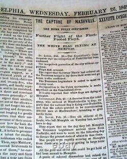 Confederate JEFFERSON DAVIS Inauguration Inaugural Addr 1862 Civil War Newspaper