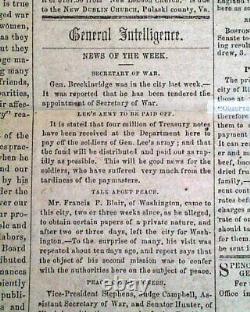 Confederate Jefferson Davis Day of Thanksgiving Proclamation Civil War 1865 News