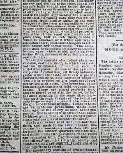 Confederate Monitor vs Merrimack Hampton Roads Virginia 1862 Civil War Newspaper