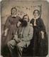 Confederate Officer With Daughters Tintype Civil War Photograph