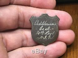 Dug Chas Clemens Co. A 34th Regt. N. J. Vols. Civil War Identification Shield