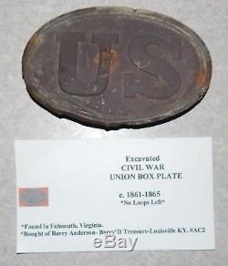 Dug Civil War US Cartridge Box Plate Falmouth Virginia