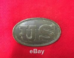 Dug US Cartridge Box Plate Buckle Civil War Relic Union Trench Cold Harbor VA