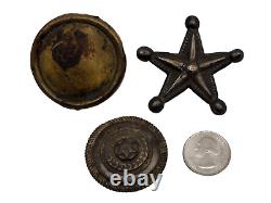 EARLY Civil War Brass Pins & Pre-Civil War Buckle Lot Texas Star / Texas Badge