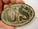 EARLY RARE US CIVIL WAR BELT BUCKLE FOUND NEAR GETTYSBURG 1863 with LEATHER