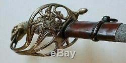 Early CIVIL War Naval Horstmann Confederate Eagle Head Officer Sword Ca 1845