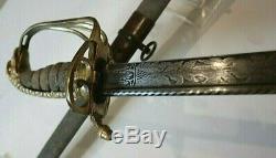 Early CIVIL War Naval Horstmann Confederate Eagle Head Officer Sword Ca 1845