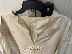 Early Plantation Shirt With Tie Strings. All Original Cotton & Small Shell Buttons