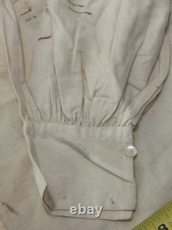 Early Plantation Shirt With Tie Strings. All Original Cotton & Small Shell Buttons