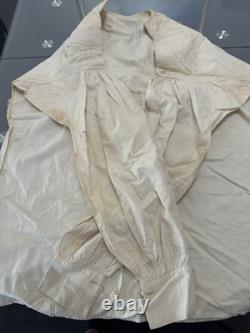 Early Plantation Shirt With Tie Strings. All Original Cotton & Small Shell Buttons