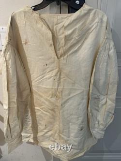 Early Plantation Shirt With Tie Strings. All Original Cotton & Small Shell Buttons