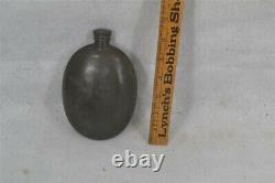 Early period pocket flask Civil War Era 5.5 x 4 in. 19th c 1800s original