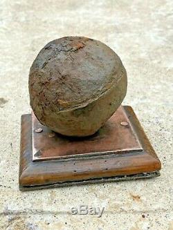 English CIVIL War Cannonball 1644 From Sheffield Castle On Stand, Original