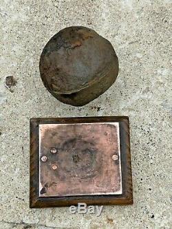 English CIVIL War Cannonball 1644 From Sheffield Castle On Stand, Original
