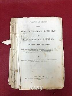 Extremely Rare 1860 Publication of Political Debates between Lincoln & Douglas