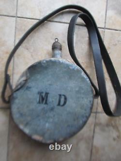 Extremely Rare LARGE Marked Civil War Tin MEDICAL DEPARTMENT Canteen & Straps