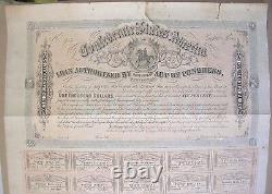 FEB. 17, 1864 ROBERT TYLER $1000 CERTIFICATE WithCOUPONS COMPLETE BEST OFFER