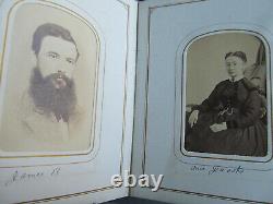 FULL Antique CIVIL WAR & VICTORIAN CdeV Photo Album, IDENTFIED Methodist, Boston