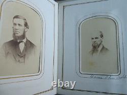 FULL Antique CIVIL WAR & VICTORIAN CdeV Photo Album, IDENTFIED Methodist, Boston