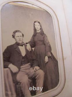 FULL Antique CIVIL WAR /VICTORIAN CdeV Photo Album, Tintypes, Women & Children