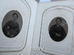 FULL Antique CIVIL WAR /VICTORIAN CdeV Photo Album, Tintypes, Women & Children
