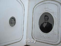 FULL Antique CIVIL WAR /VICTORIAN CdeV Photo Album, Tintypes, Women & Children