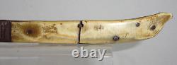 Fair Antique American Civil War Folding Knife Clip Point Bone Slab Grips