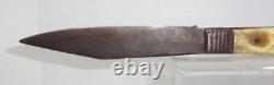 Fair Antique American Civil War Folding Knife Clip Point Bone Slab Grips