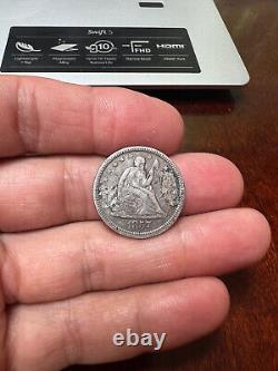 Fancy Engraved 8th Corps Badge Made on The Front of 1857 Seated Liberty Quarter