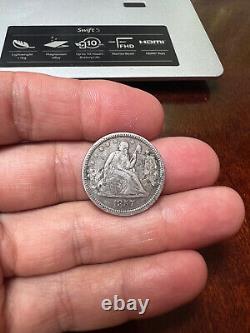 Fancy Engraved 8th Corps Badge Made on The Front of 1857 Seated Liberty Quarter