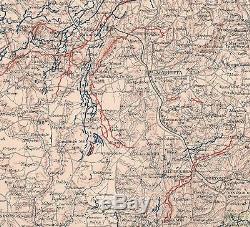 Fine Original Antique CSA US Civil War Map Sherman's ATLANTA CAMPAIGN Georgia GA