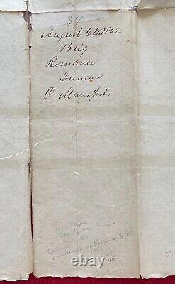 Food To Union Army In New Orleans Ship Romance 1862 Cargo/crew Manifest